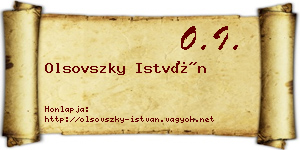 Olsovszky István névjegykártya